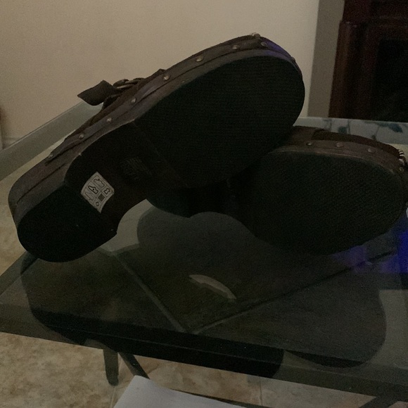 SKETCHERS Wooden Clogs Platform Brown Leather Slip On - Picture 10 of 11